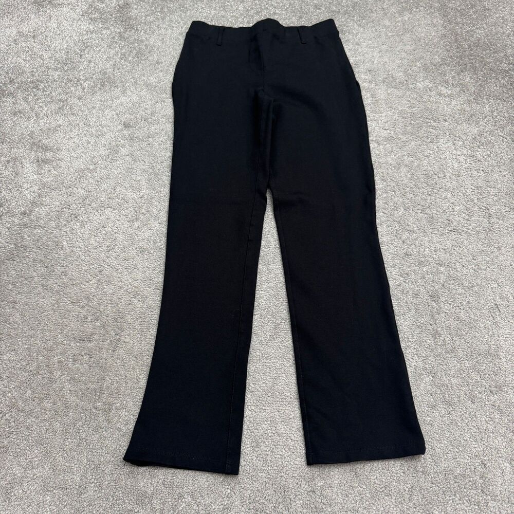 Quince Ponte Ultra Stretch Straight Leg Pants Womens Small Petite Black Mid Rise
